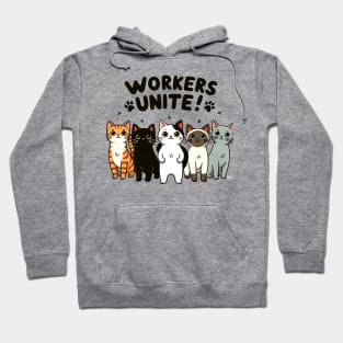 "Workers Unite!" Cat Collective Design Hoodie